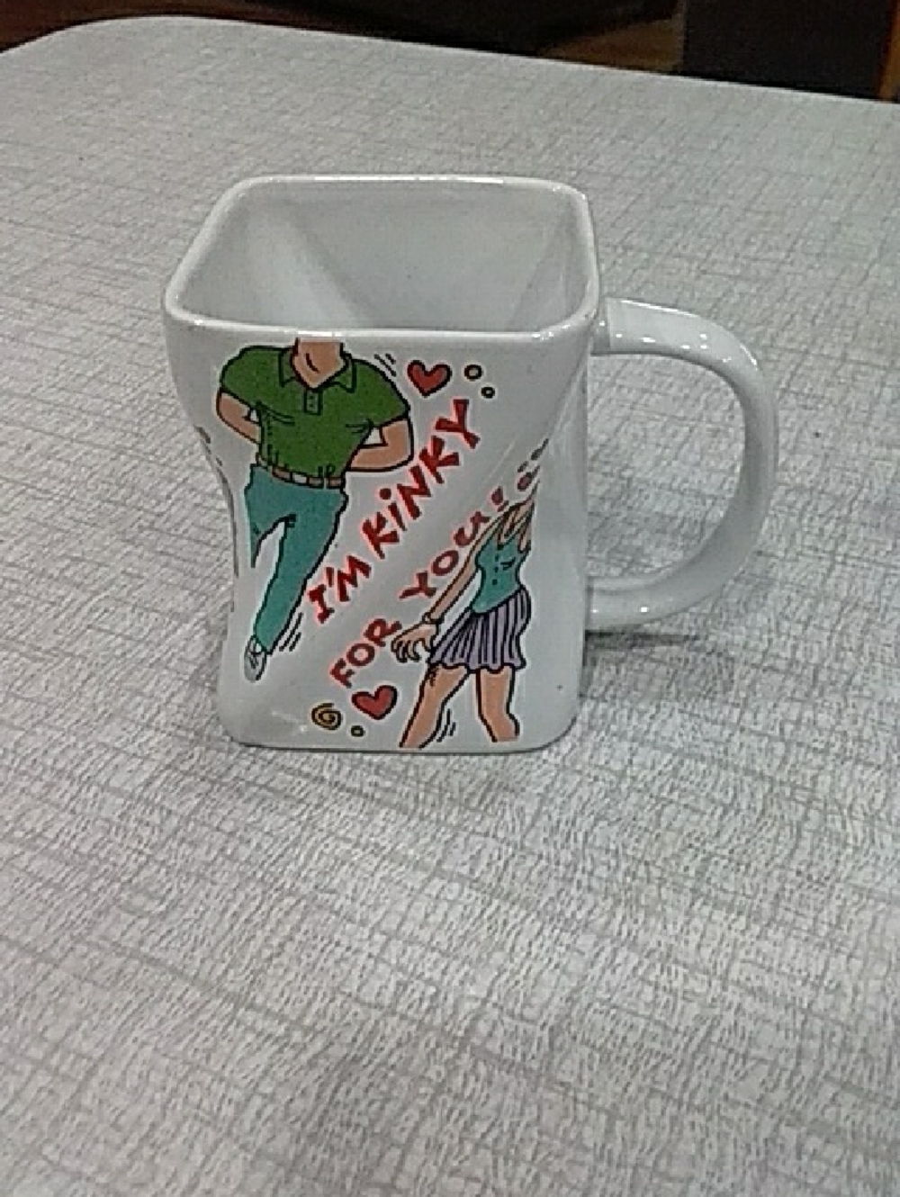 Ceramic White Square Novelty Mug with Colorful Illustration